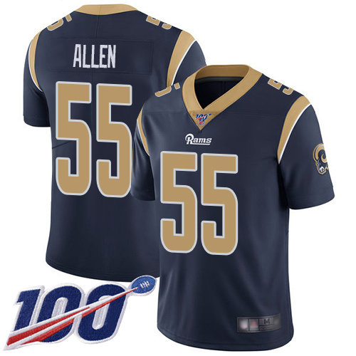 Los Angeles Rams Limited Navy Blue Men Brian Allen Home Jersey NFL Football 55 100th Season Vapor Untouchable